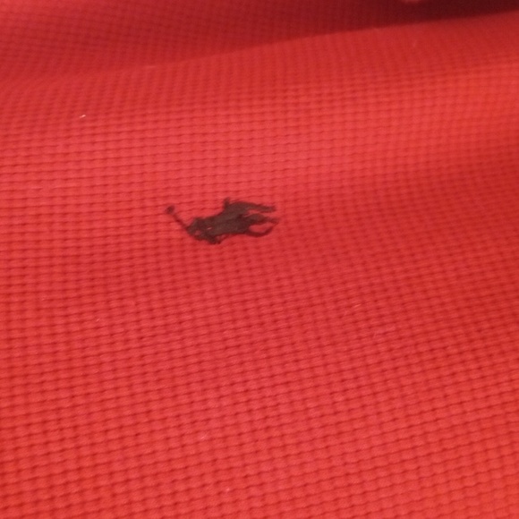 Polo Ralph Lauren Cotton Long Sleeve Logo Shirt Thermal Textured Red ♥️ - Picture 9 of 14